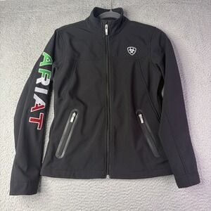 ARIAT Ariattek Women's Small Classic Team Softshell Mexico Jacket Full Zip Black